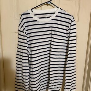J. Crew Navy and White Striped Long Sleeve Tee
